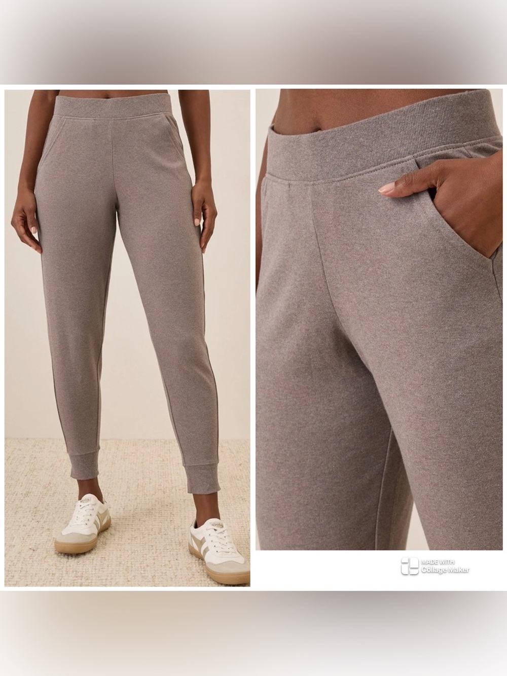 Pact Organic Cotton Airplane Joggers Women’s Size Large Deep Taupe Knit Pants